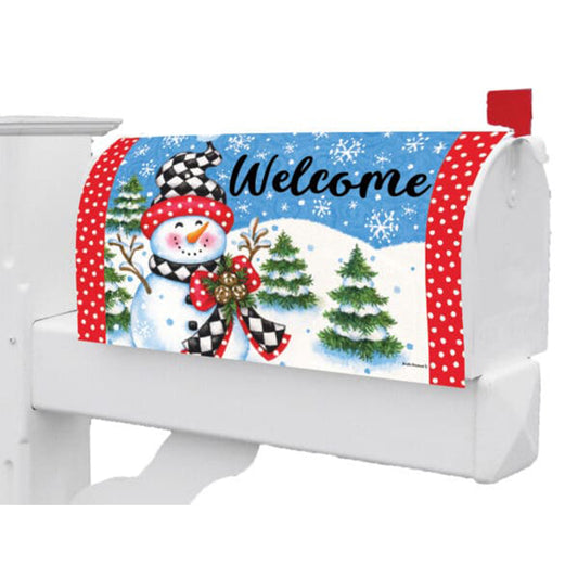 Custom Decor Checkered Snowman Mailbox Makeover