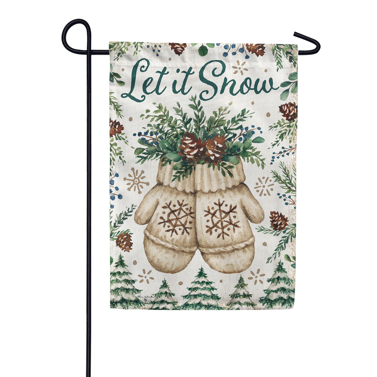 Custom Decor Garden Flag - Mittens & Pinecones