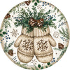 Custom Decor Accent Magnet - Mittens & Pinecones