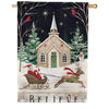 Custom Decor House Flag - Church and Sleigh