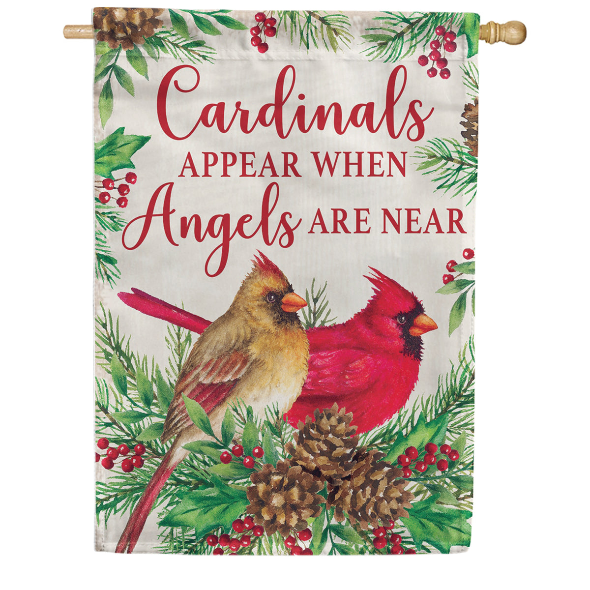 Custom Decor Cardinals and Angels House Flag