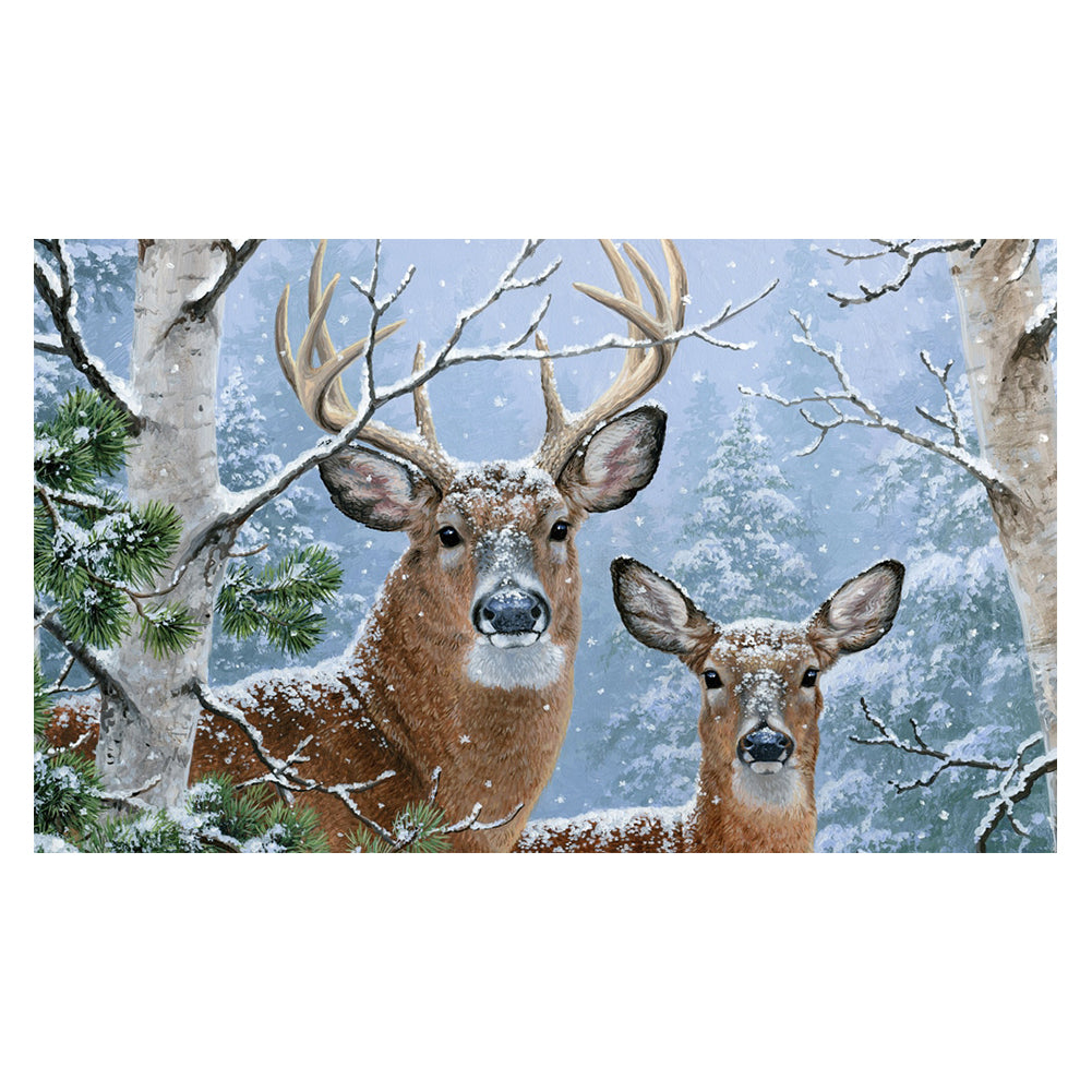 Custom Decor Mat - Winter Whitetail