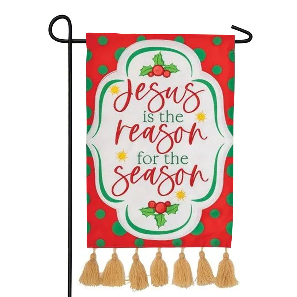 Custom Decor Applique Garden Flag - Jesus Season