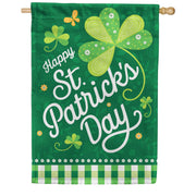 Custom Decor St. Pat's Check House Flag