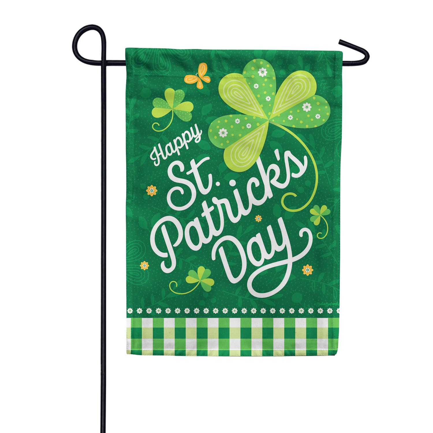 Custom Decor St. Pat's Check Garden Flag
