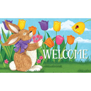 Tulip Bunnies Door Mat