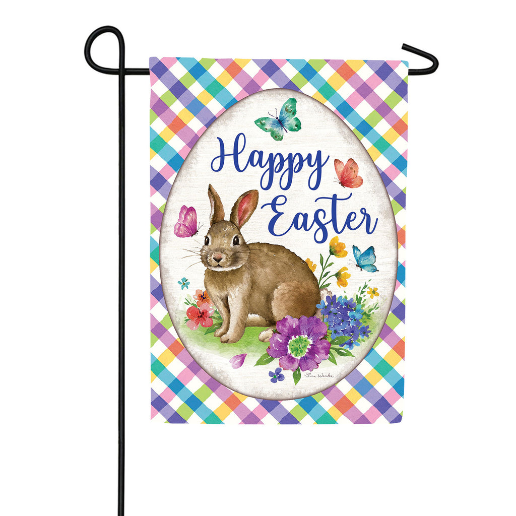 Custom Decor Bunny Plaid Garden Flag