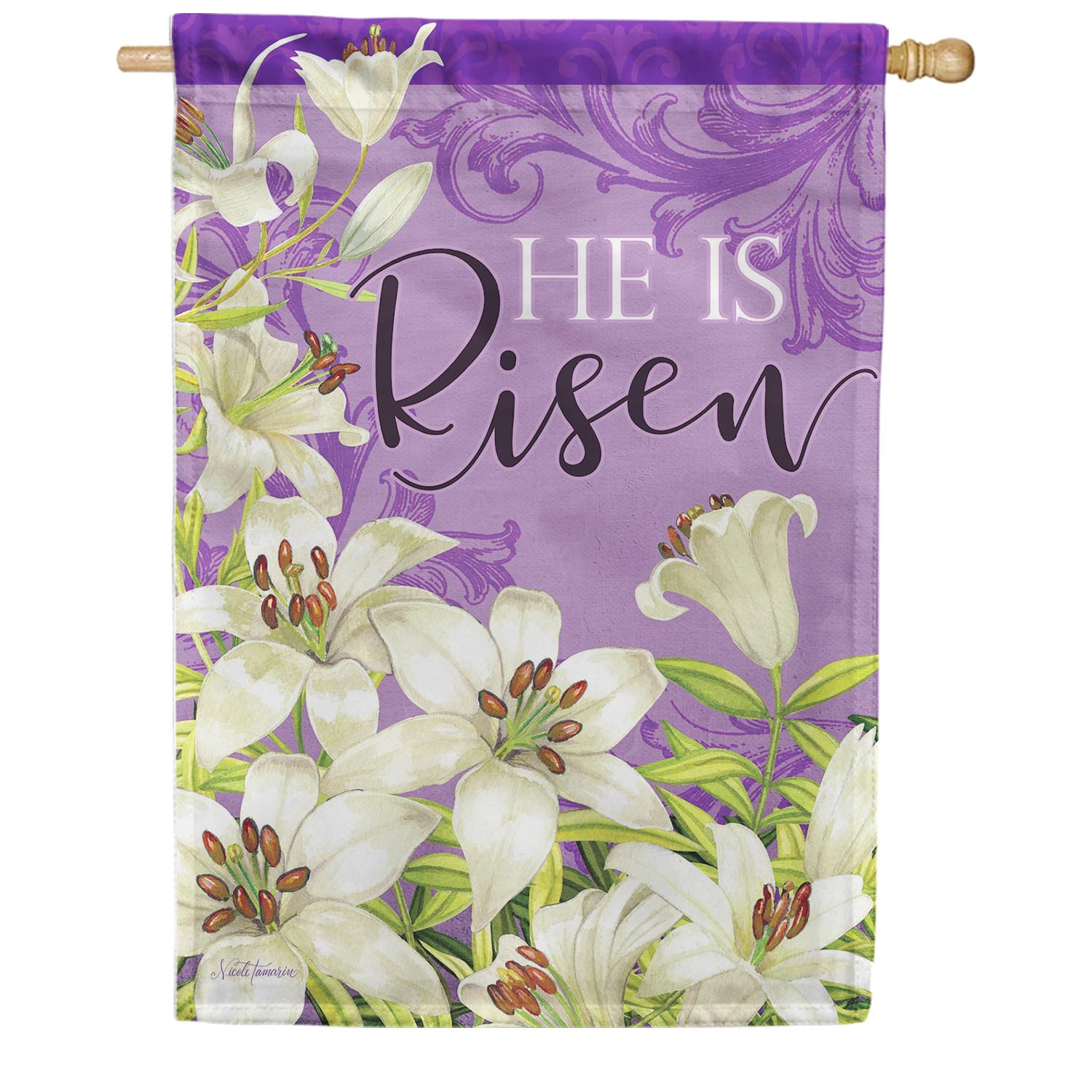 Custom Decor Easter Lilies House Flag