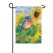 Custom Decor Bluebird Sunflowers Garden Flag