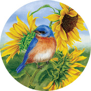 Custom Decor Bluebird Sunflowers Accent Magnet