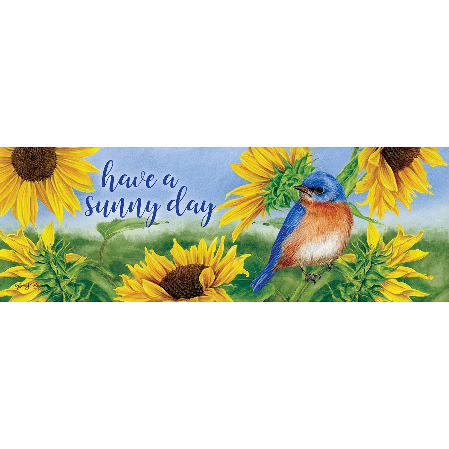 Custom Decor Bluebird Sunflowers Signature Sign