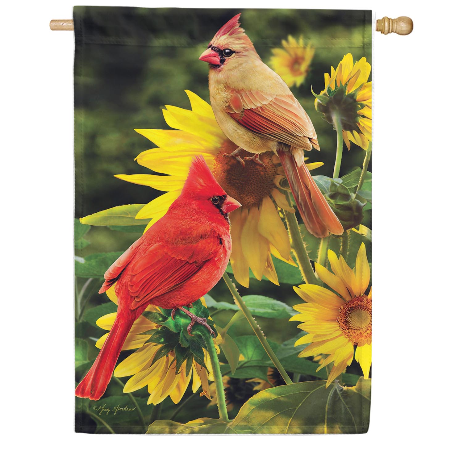 Custom Decor Cardinals House Flag