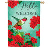 Custom Decor Hummingbird Geranium House Flag