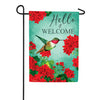 Custom Decor Hummingbird Geranium Garden Flag