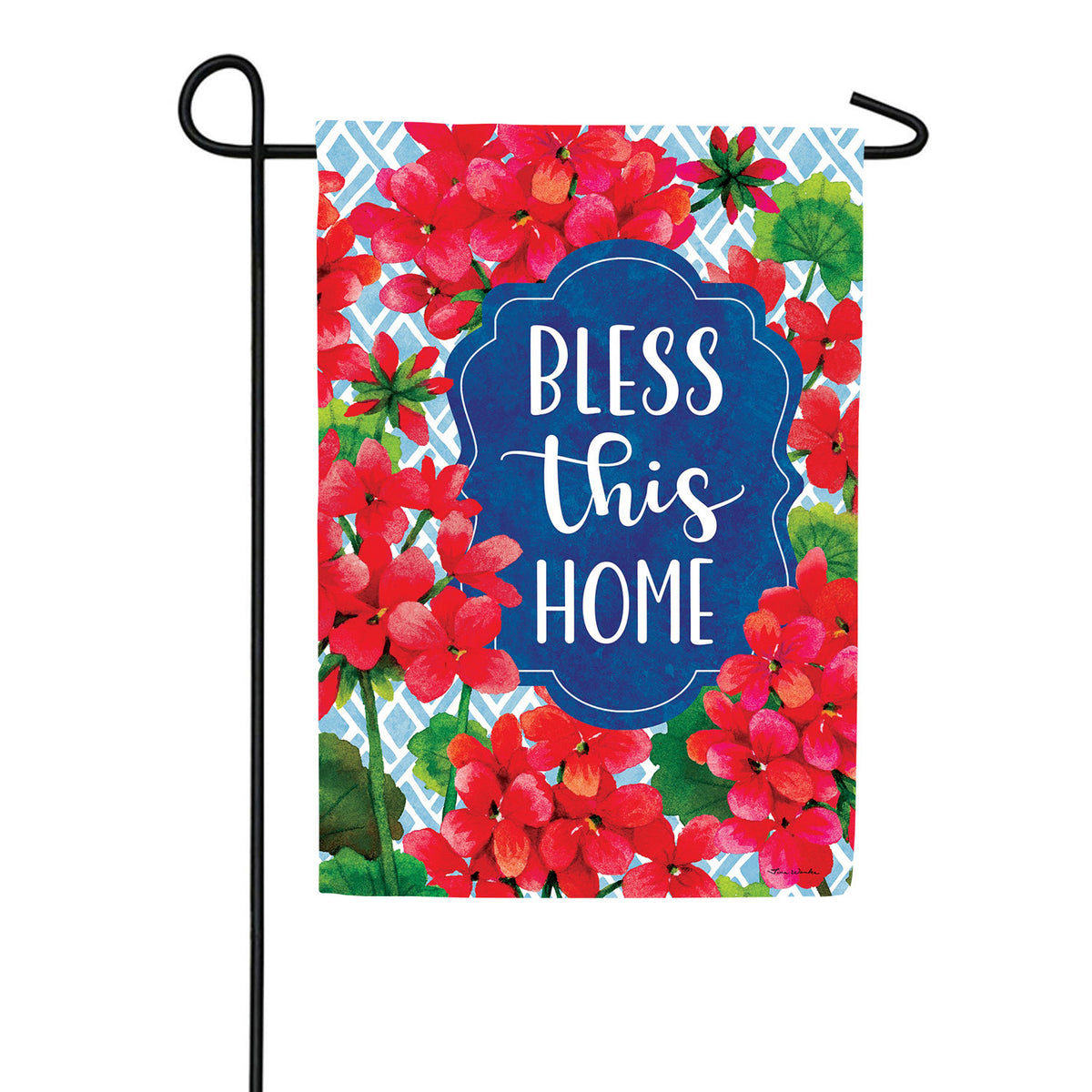 Custom Decor Blessed Geranium Garden Flag