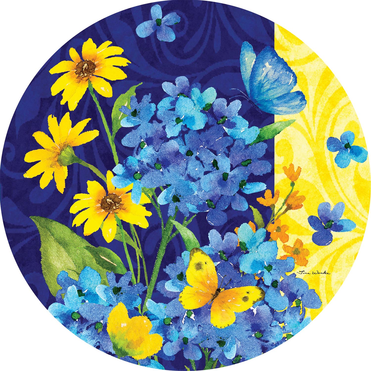 Custom Decor Bless Hydrangeas Accent Magnet