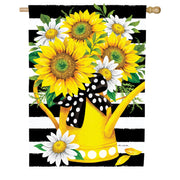 Custom Decor Sunflower Watering Can House Flag