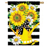 Custom Decor Sunflower Watering Can House Flag