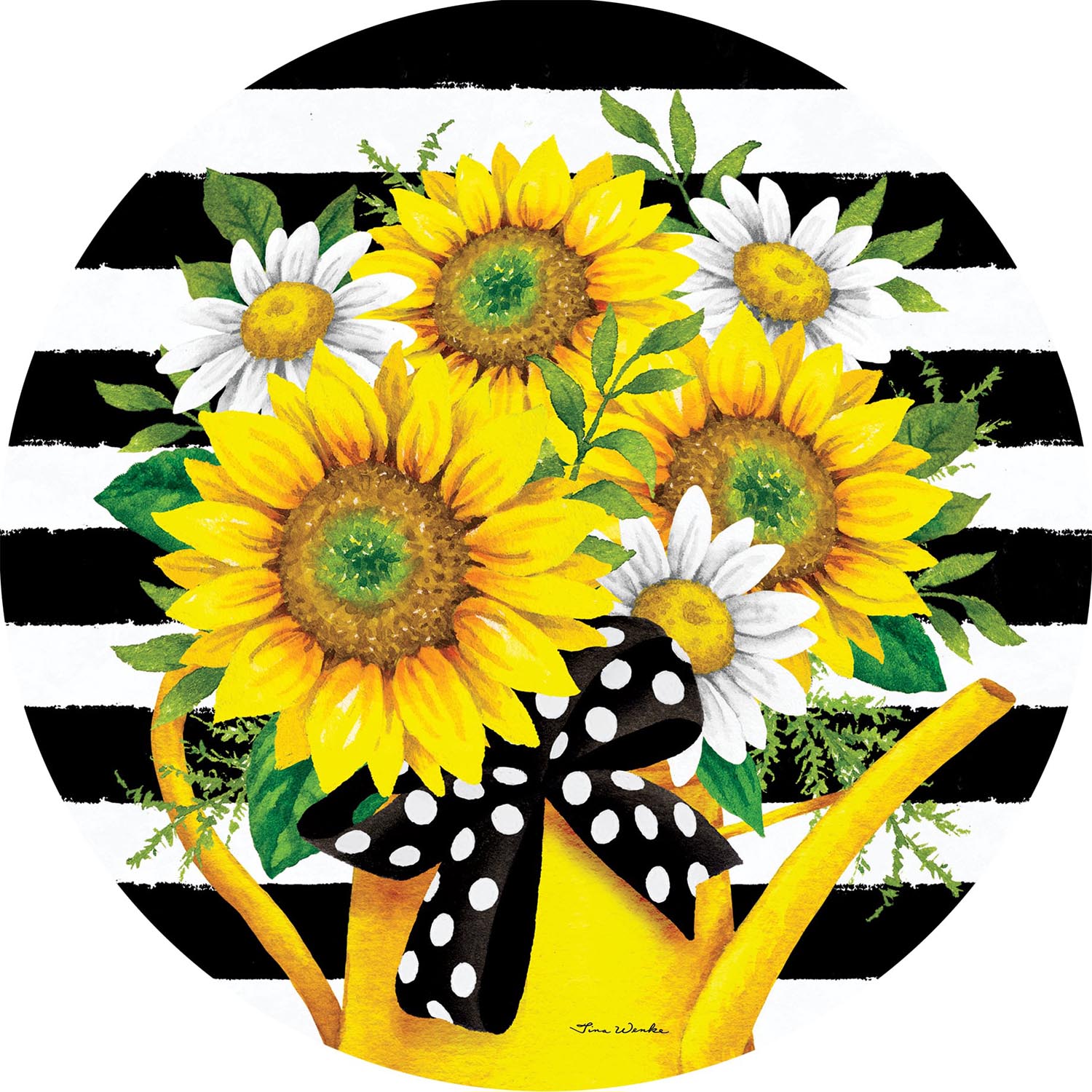 Custom Decor Sunflower Watering Can Accent Magnet