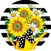 Custom Decor Sunflower Watering Can Accent Magnet