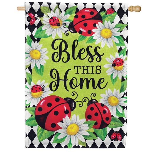Custom Decor Ladybug Diamond House Flag