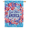 Custom Decor God Bless Wreath House Flag