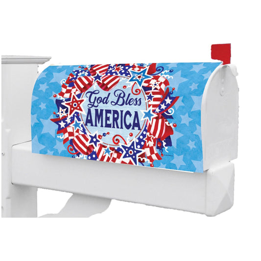 Custom Decor God Bless Wreath Mailbox Makeover