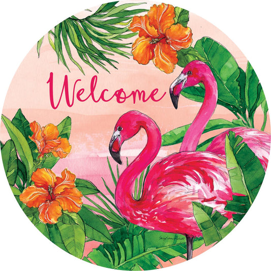 Custom Decor Flamingo Sunset Accent Magnet
