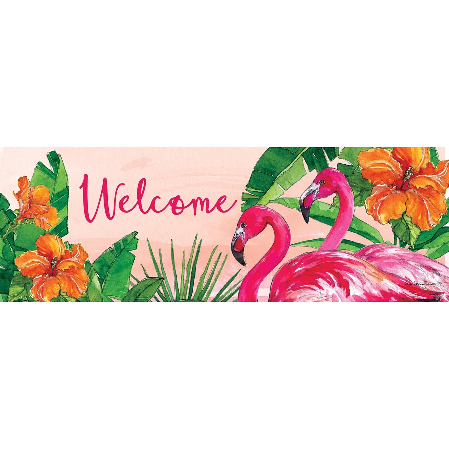 Custom Decor Flamingo Sunset Signature Sign