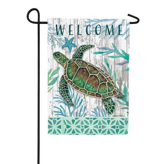 Custom Decor Sea Green Turtle Garden Flag