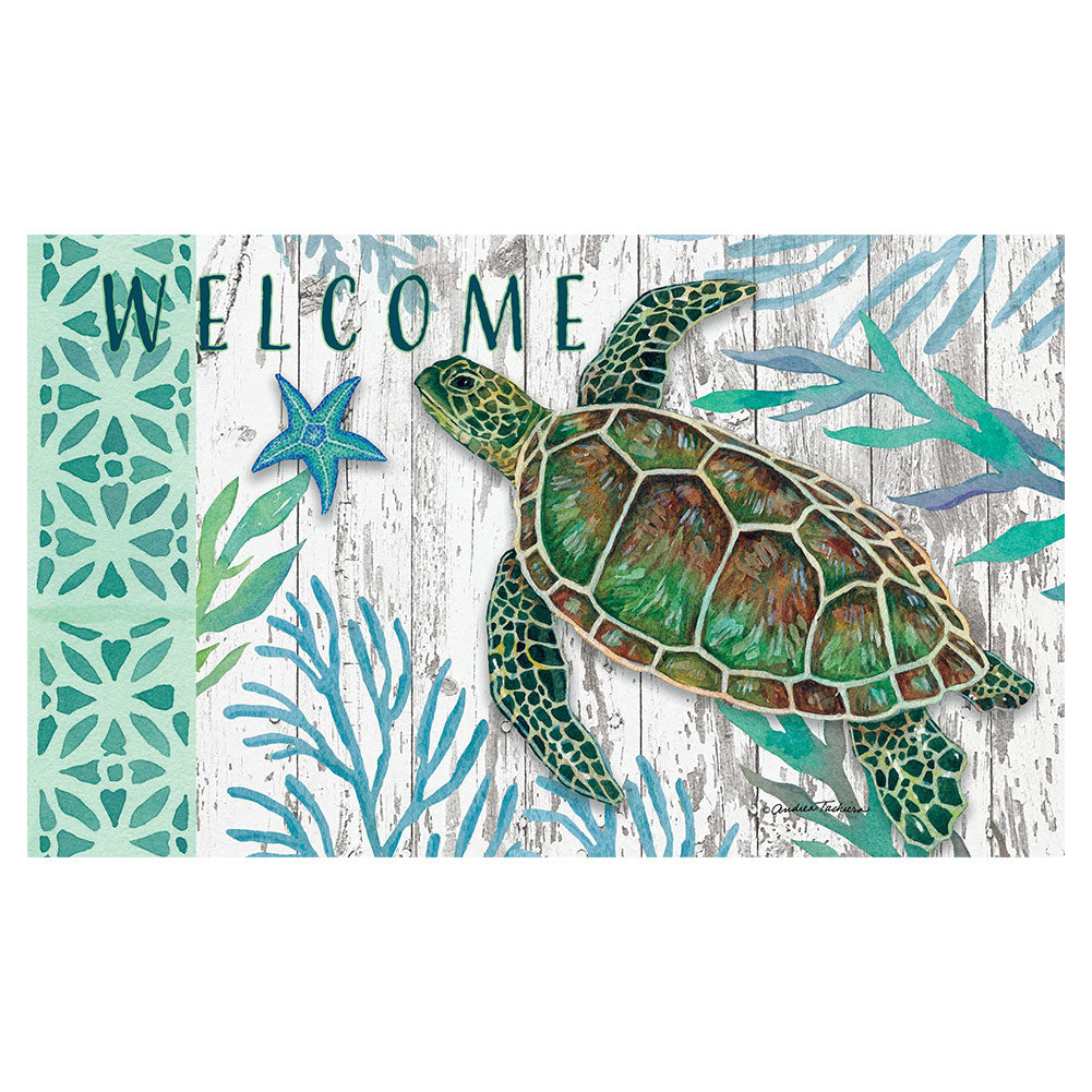 Custom Decor Sea Green Turtle Mat