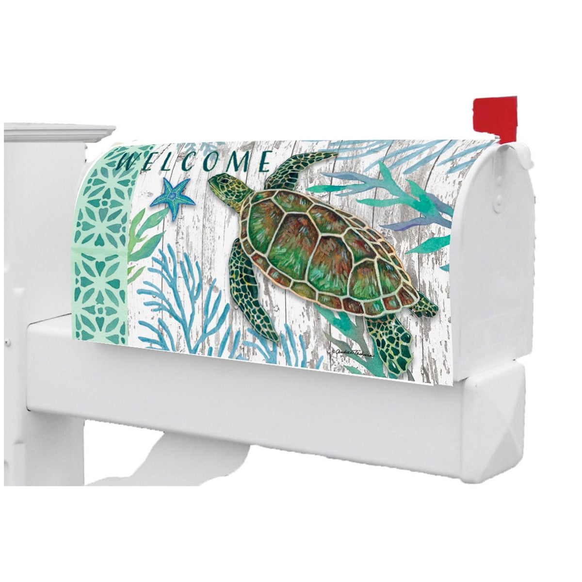 Custom Decor Sea Green Turtle Mailbox Makeover