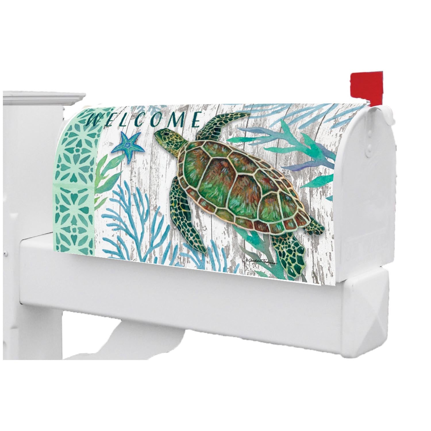 Custom Decor Sea Green Turtle Mailbox Makeover