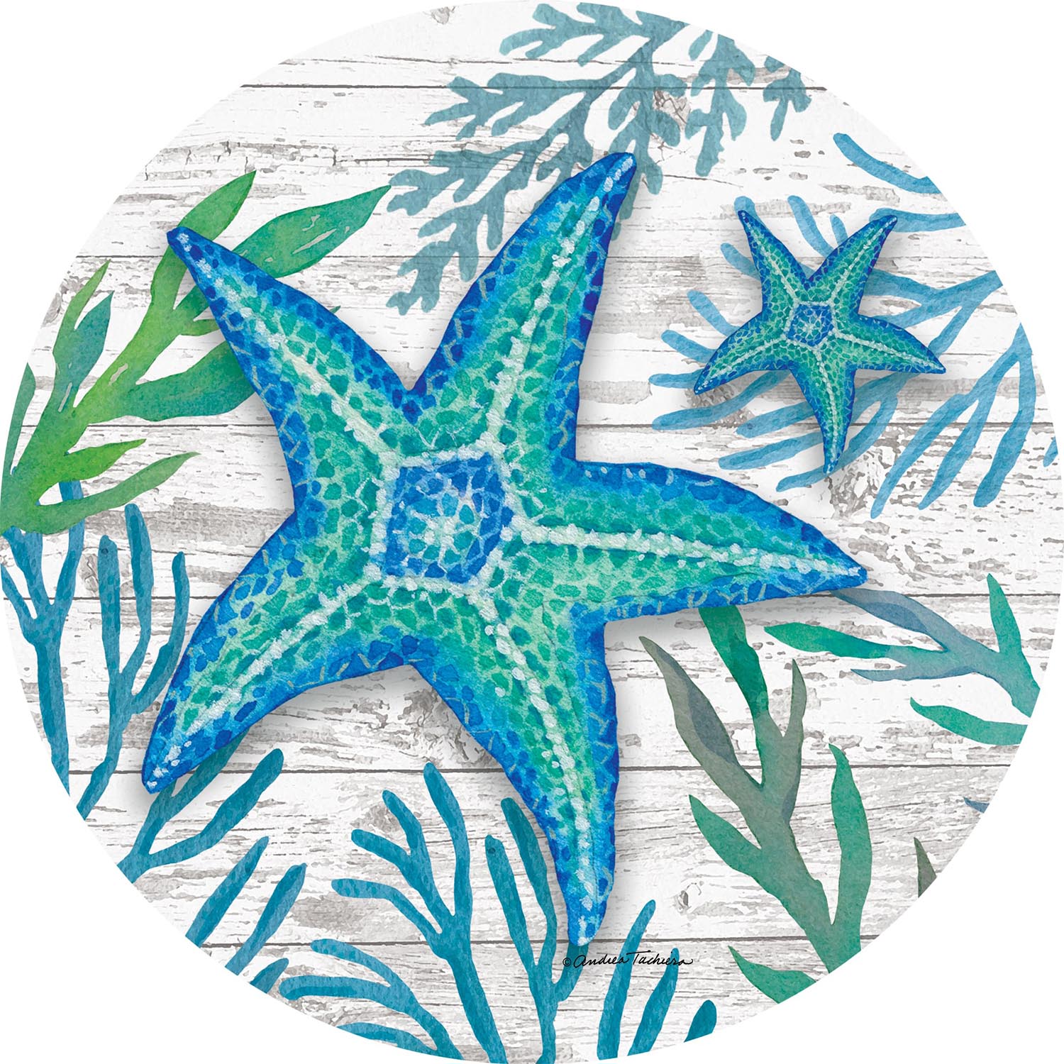 Custom Decor Teal Starfish Accent Magnet