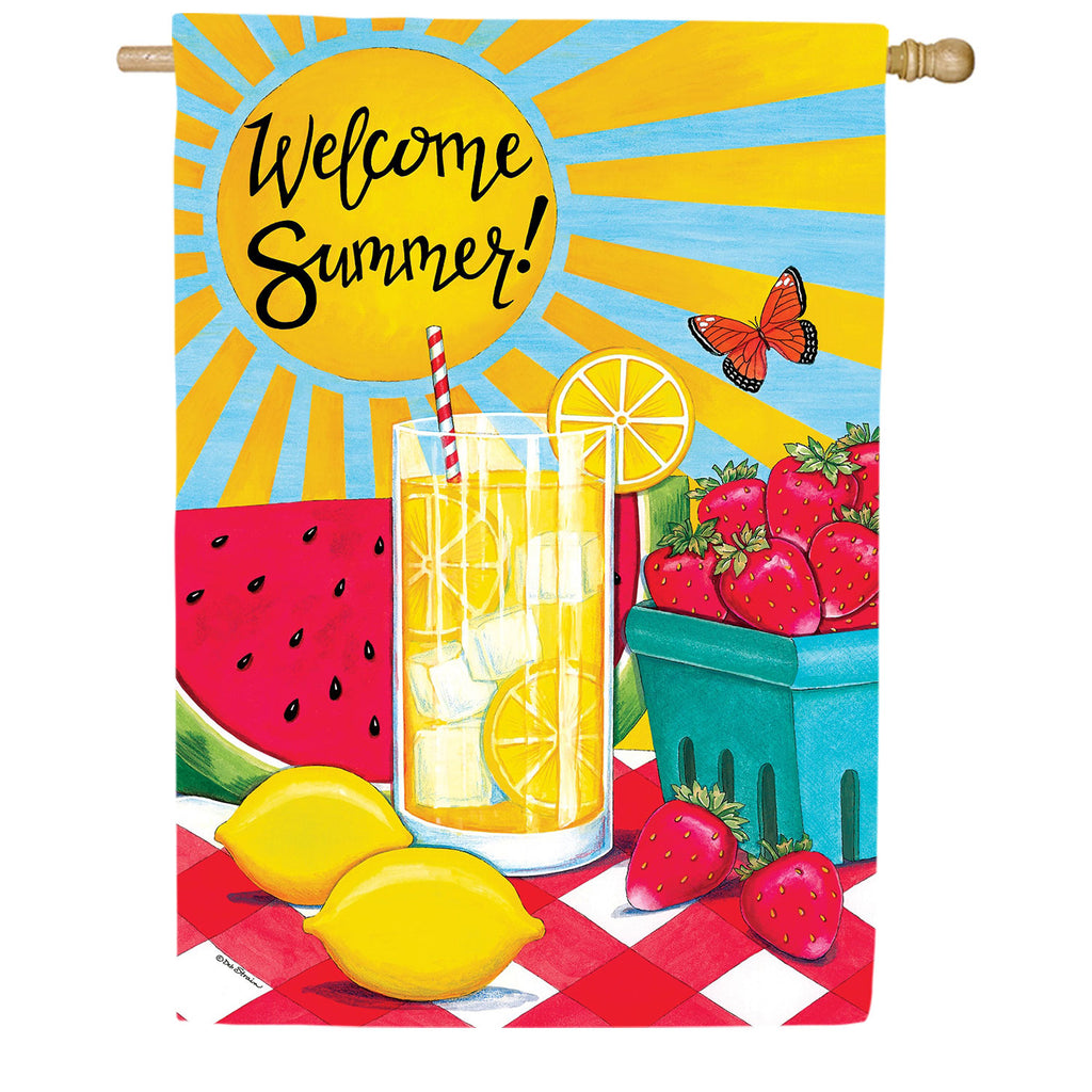 Custom Decor Sunny Watermelon House Flag