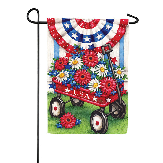 Custom Decor Patriotic Wagon Garden Flag