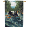Custom Decor Bear Canoe House Flag