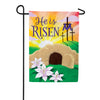 Custom Decor He is Risen Cross Applique Garden Flag