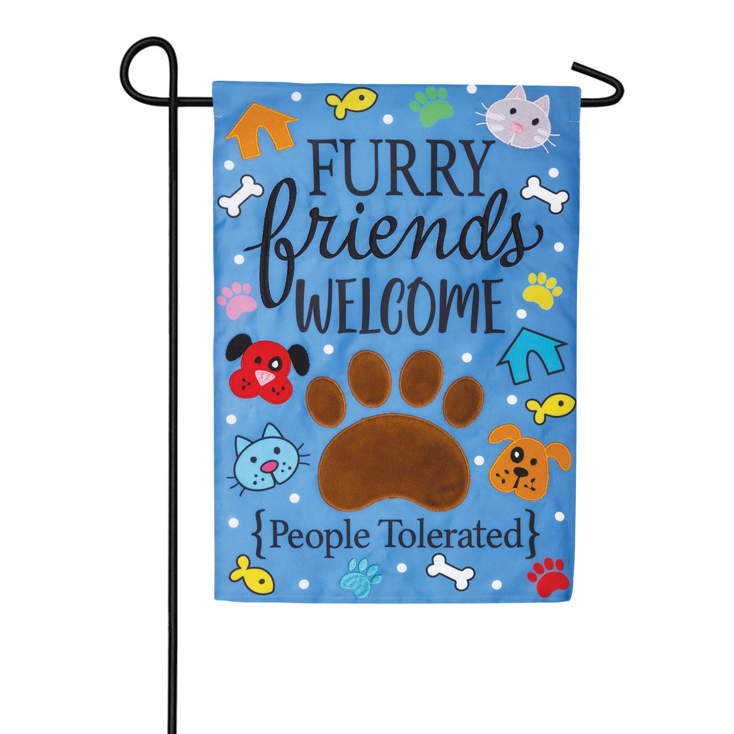 Custom Decor Furry Friends Applique Garden Flag