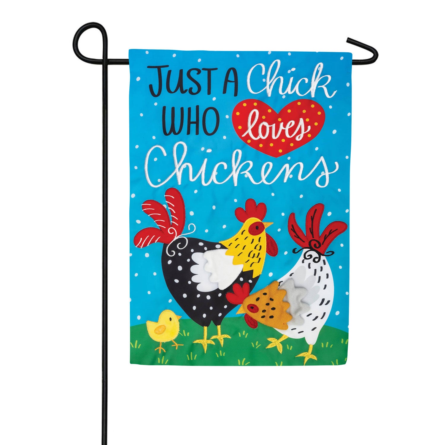Custom Decor Chicken Chick Applique Garden Flag