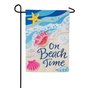 Custom Decor Beach Time Applique Garden Flag