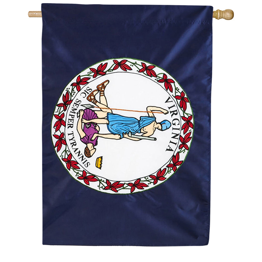 Evergreen Virginia State Appliqued House Flag