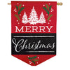 Evergreen Merry Christmas Burlap House Flag