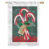 Evergreen Burlap House Flag - Candy Cane