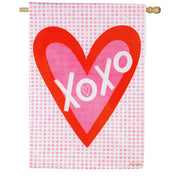 Evergreen XoXo Burlap House Flag
