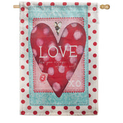 Evergreen Burlap House Flag - Vintage Valentine