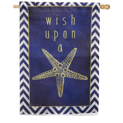 Evergreen Burlap House Flag - Wish Upon a Starfish