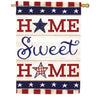 Evergreen Patriotic Home Sweet Home Burlap House Flag