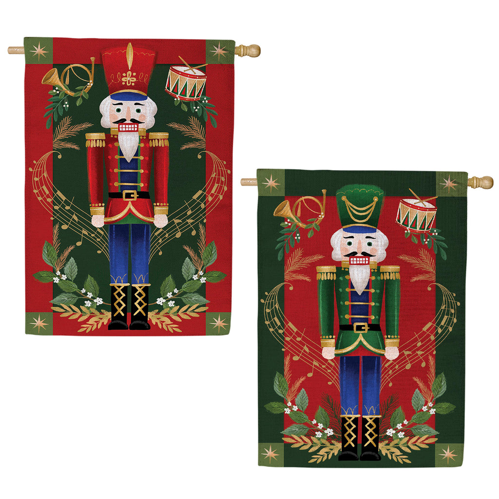 Evergreen Joyful Traditions Burlap House Flag