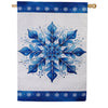 Evergreen Sparkling Snowflake Burlap House Flag